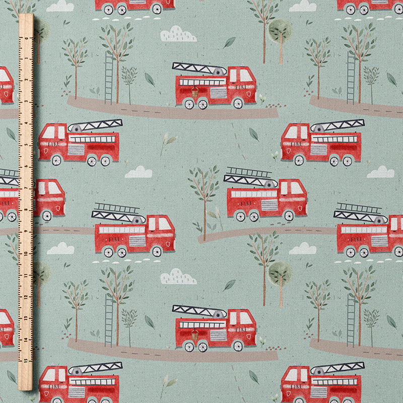 0.5m BIO French Terry Fire Truck loom *STOFFÜBERSICHT*