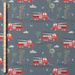 RESTSTÜCK 130cm BIO French Terry Fire Truck steel