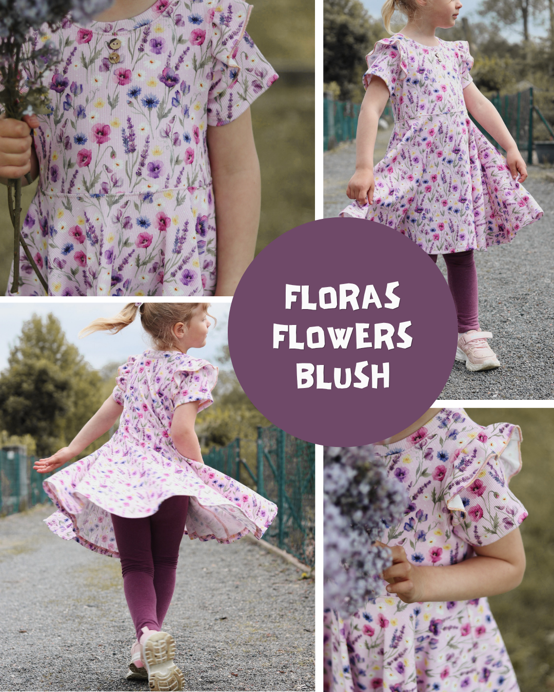 0.5m BIO French Terry Floras Flowers blush *STOFFÜBERSICHT*
