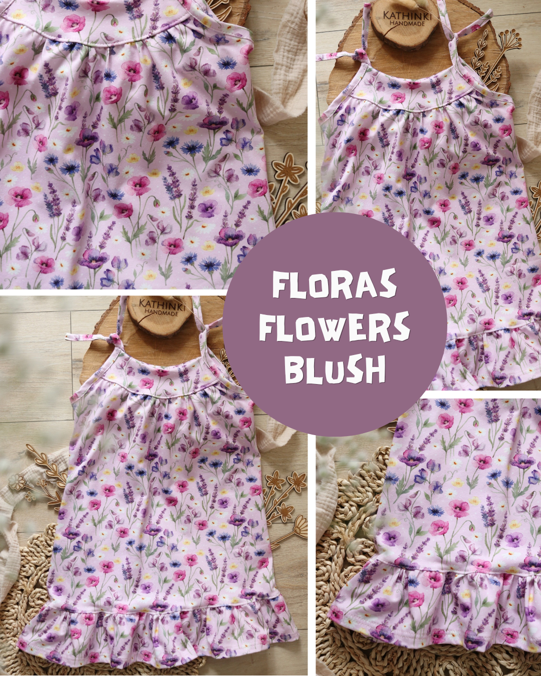 0.5m Baumwolle Floras Flowers blush