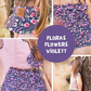 0.5m BIO French Terry Floras Flowers violett