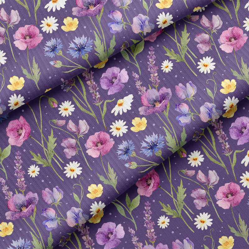 0.5m BIO Rippjersey Floras Flowers violett