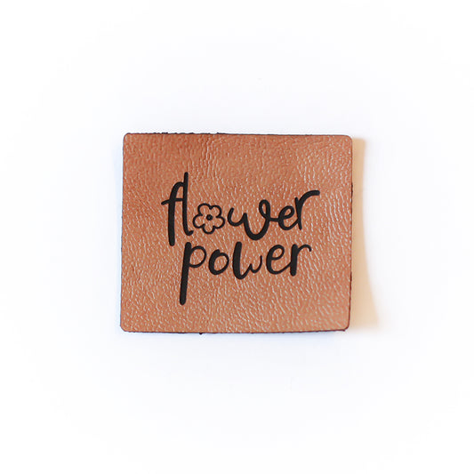 Kunstlederlabel Flowerpower | 1 Stück