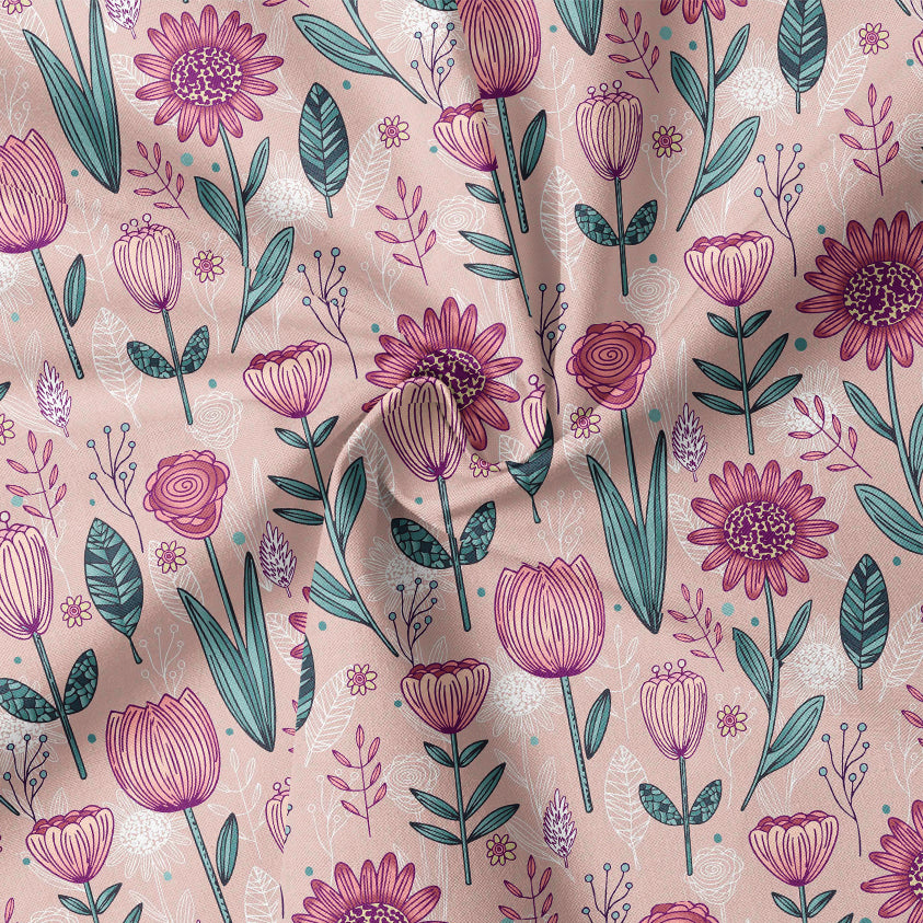 0.5m Biojersey Flowerart frühlingsrosa *COMING SOON*