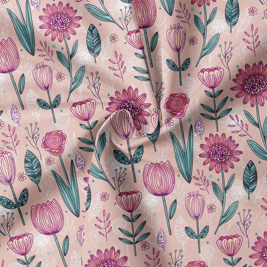 0.5m Biojersey Flowerart frühlingsrosa *COMING SOON*