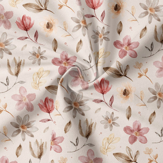 0.5m Biojersey Flowers neutral
