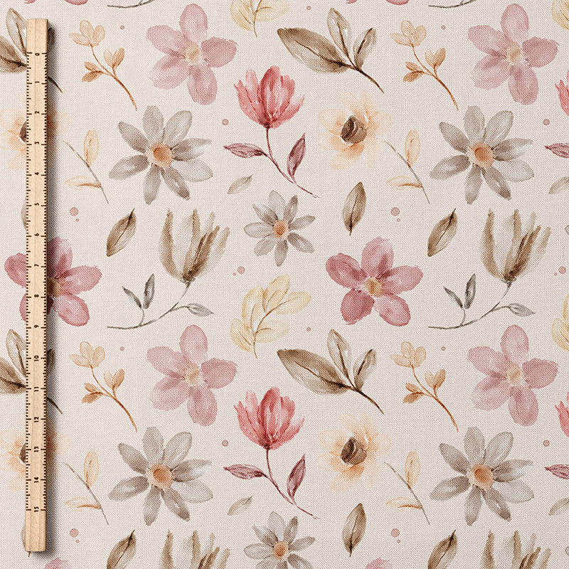 0.5m Musselin Flowers neutral