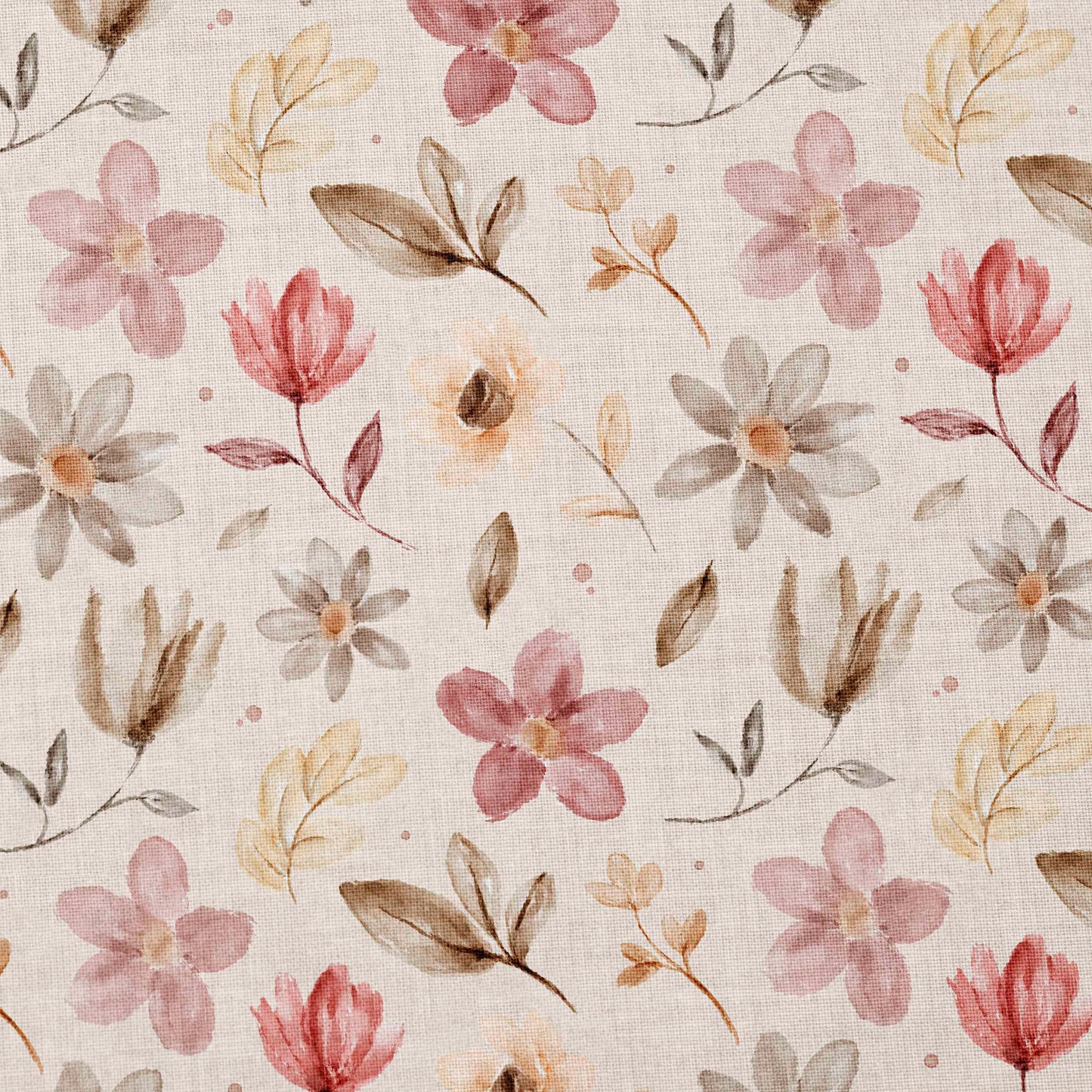 0.5m Baumwolle Flowers neutral
