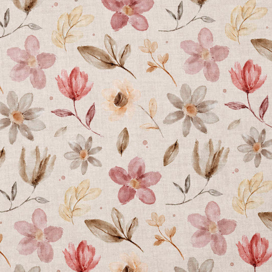 0.5m Baumwolle Flowers neutral