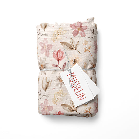 1m Musselin Flowers neutral