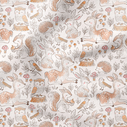 0.5m BIO French Terry Forest Animals bright