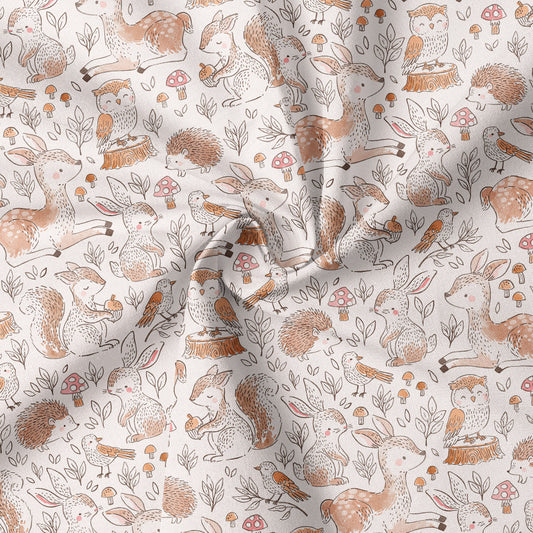 0.5m Biojersey Forest Animals bright