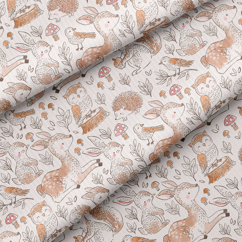 0.5m BIO Rippjersey Forest Animals bright