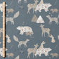 0.5m BIO French Terry Forest Animals steel *STOFFÜBERSICHT*