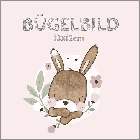 Bügelbild Frühlingshase | 13x12cm
