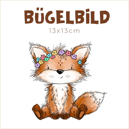 Bügelbild Fuchstag: Blumen | 13x13cm