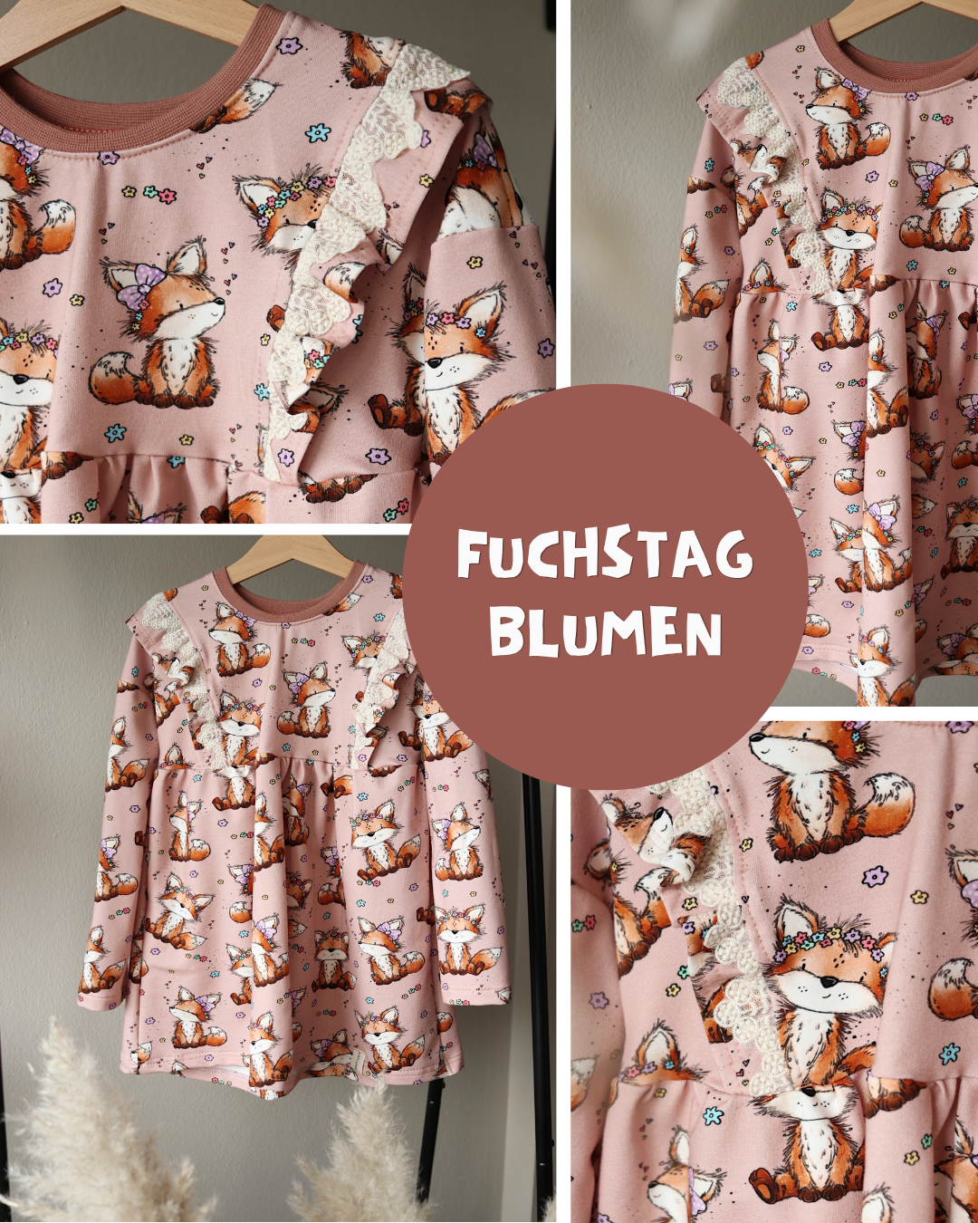 0.5m BIO French Terry Fuchstag Blumen *STOFFÜBERSICHT*