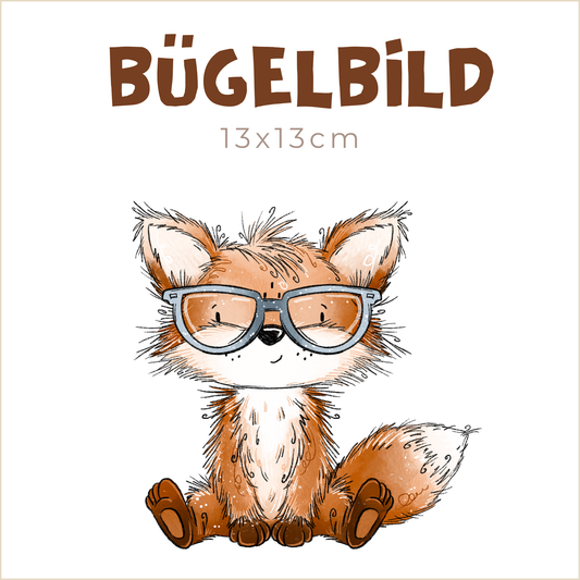 Bügelbild Fuchstag: Brille | 13x13cm