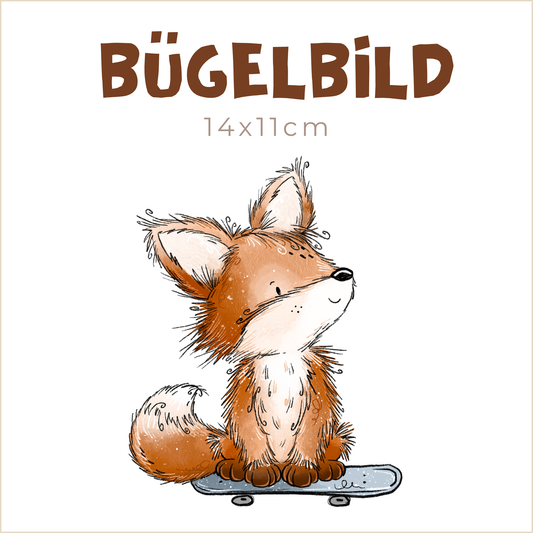 Bügelbild Fuchstag: Skater | 14x11cm