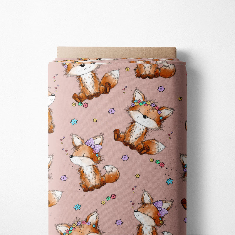 0.5m BIO French Terry Fuchstag Blumen