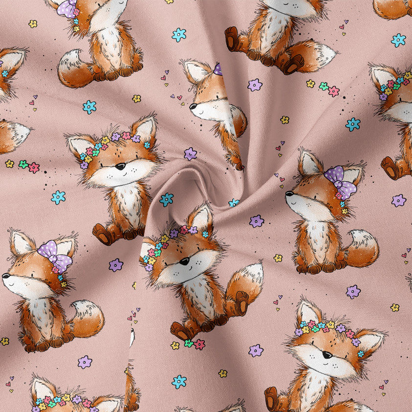 0.5m BIO French Terry Fuchstag Blumen