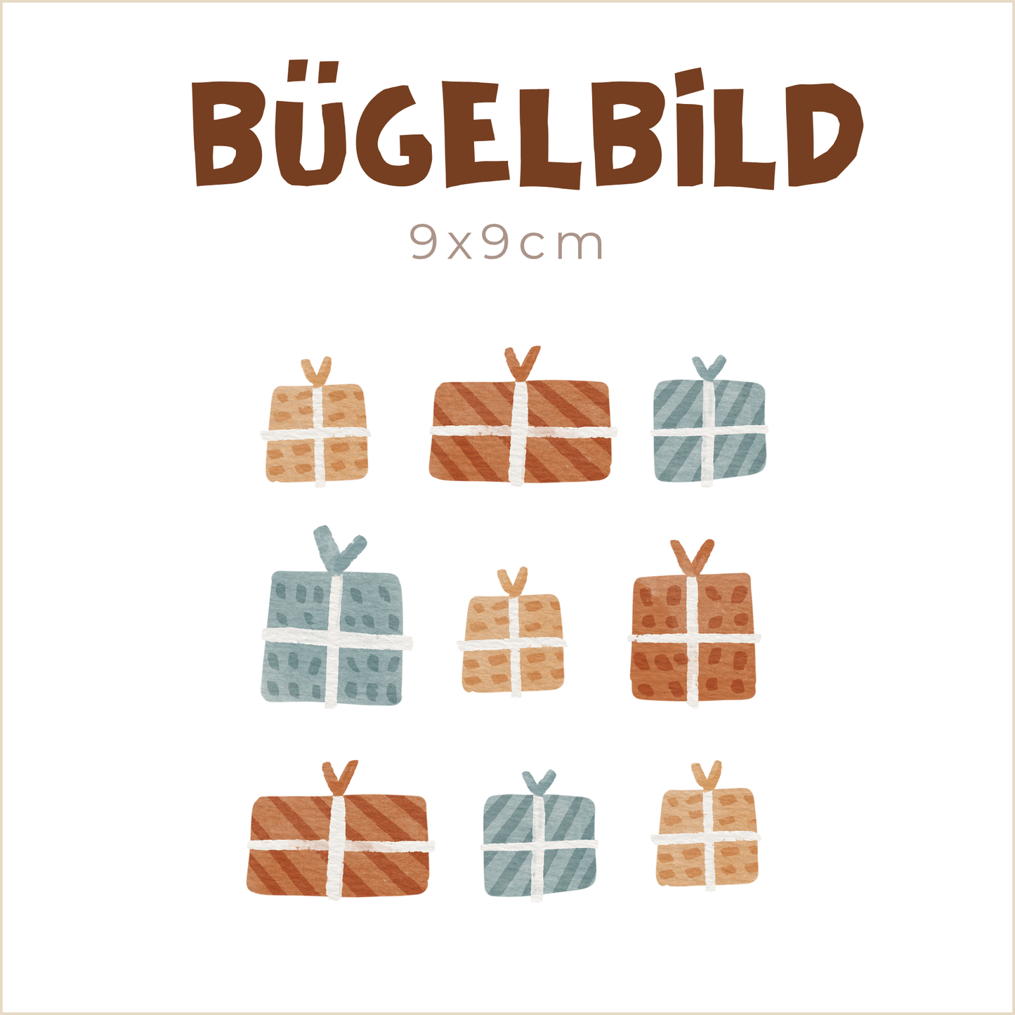 Bügelbild Geschenke | 9x9cm