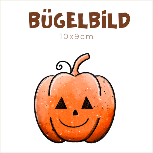 Bügelbild Gespenster Kürbis orange | 10x9cm