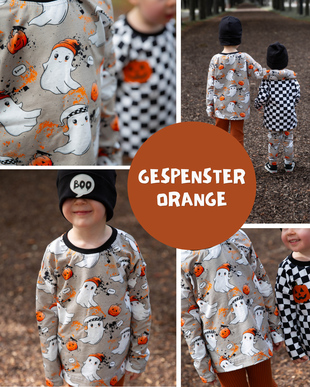 RESTSTÜCK 115cm French Terry Gespenster orange
