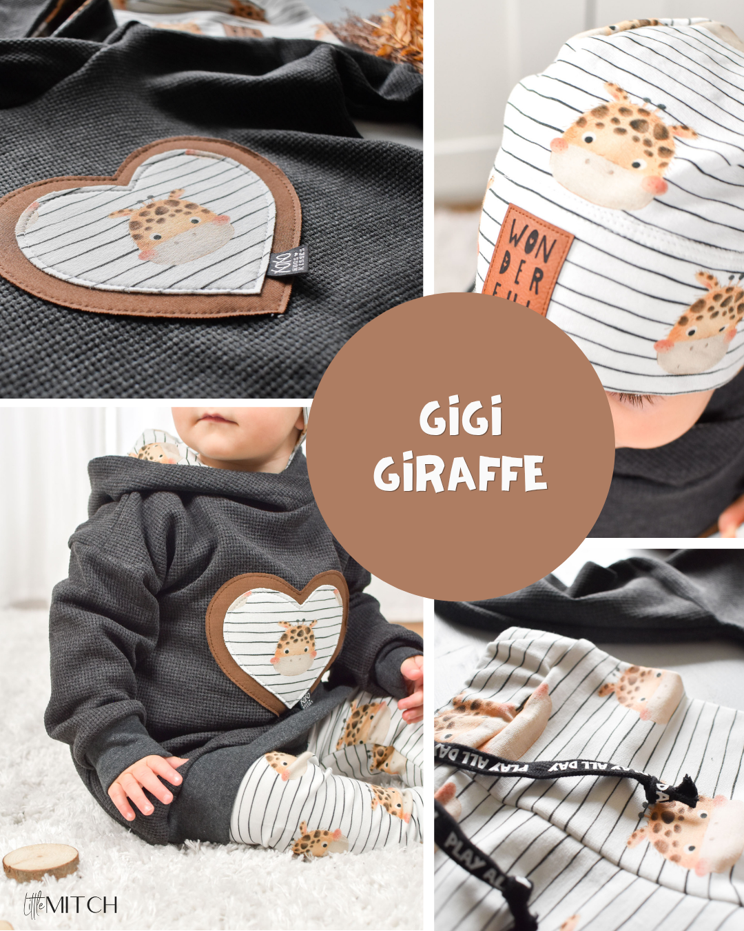 0.5m BIO French Terry Gigi Giraffe