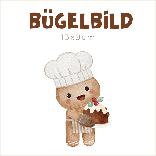 Bügelbild Gingers Backstube Kuchen-Bäcker | 13x9cm