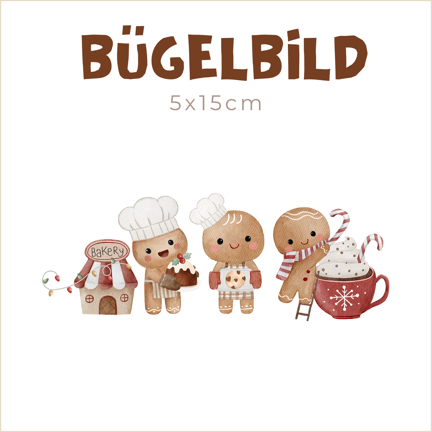 Bügelbild Gingers Backstube Parade | 5x15cm