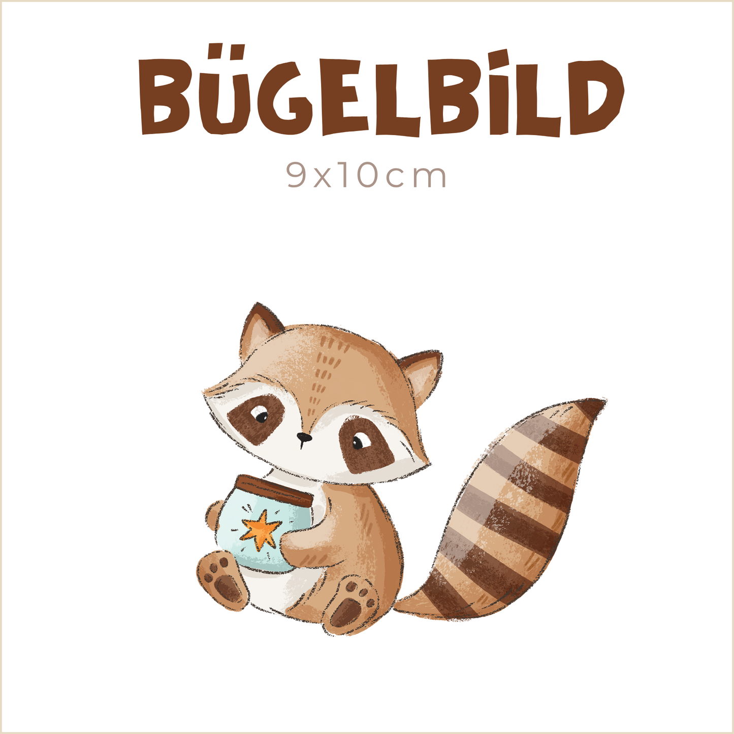 Bügelbild Glückswaschbär | 9x10cm