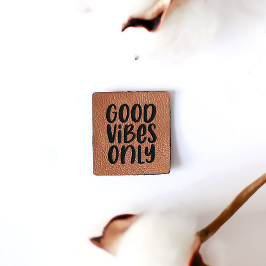 Kunstlederlabel Good Vibes only | 1 Stück