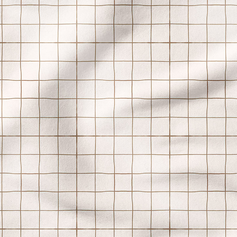 RESTSTÜCK 130cm BIO French Terry Grid ecru-braun