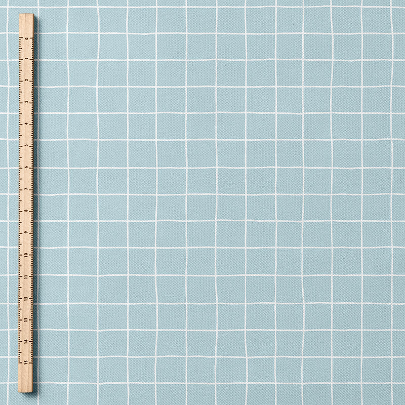 0.5m Baumwolle Grid sky *VORBESTELLUNG: Lieferzeit 4-6 Wochen*
