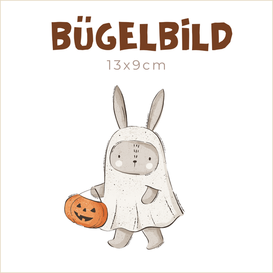 Bügelbild Halloween Party Animals: Hase | 13x9cm