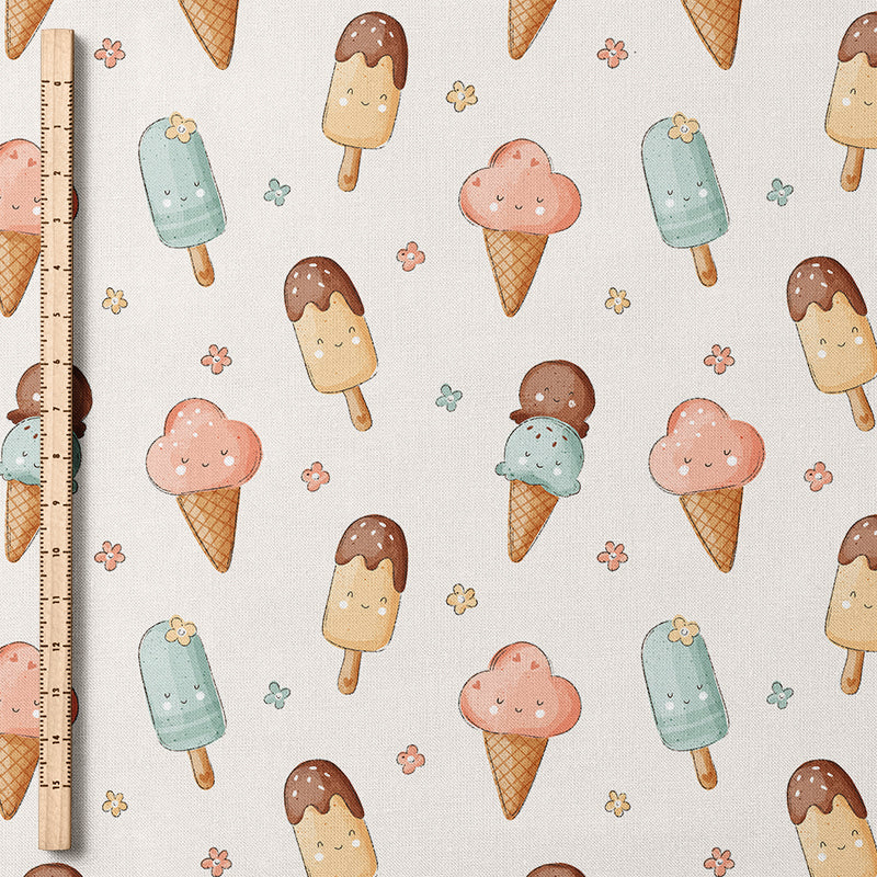 0.5m BIO French Terry Happy Icecream