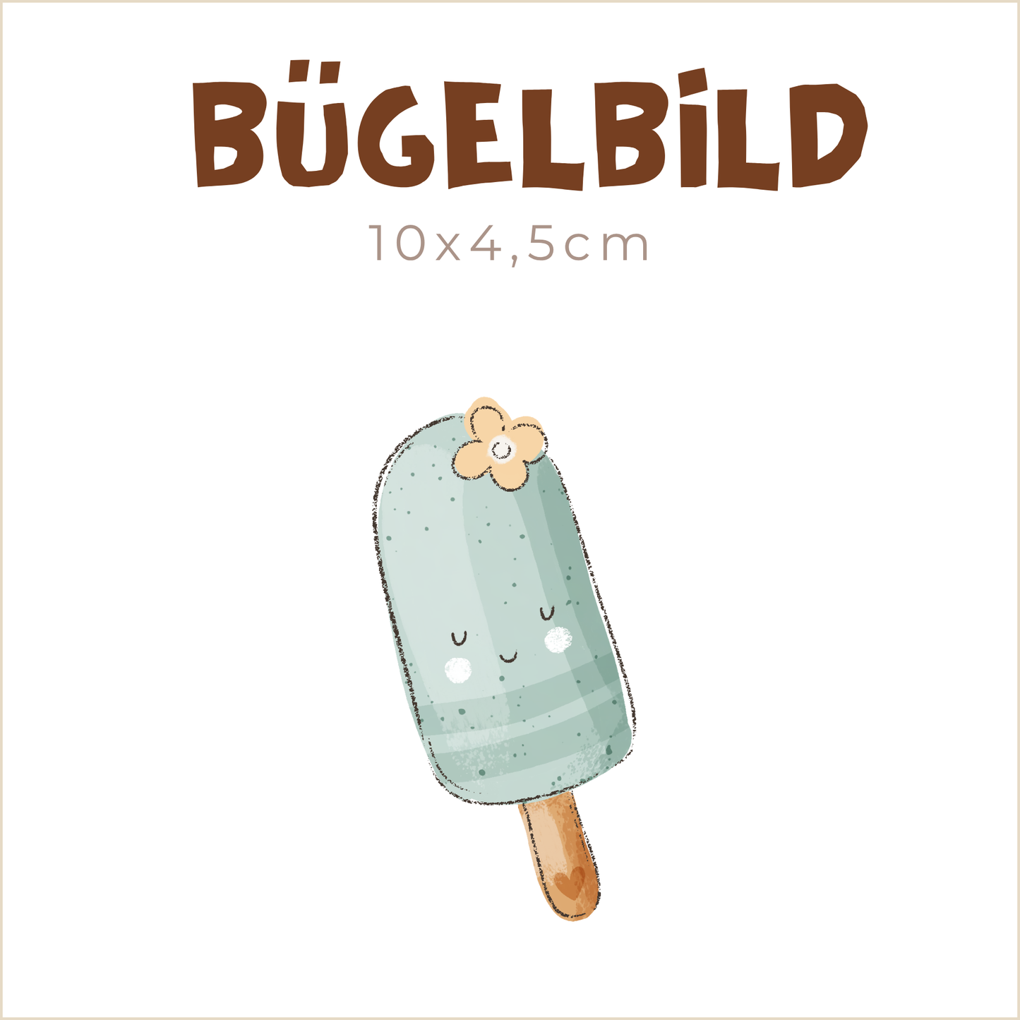 Bügelbild Happy Icecream: Kiwi | 10x4,5cm