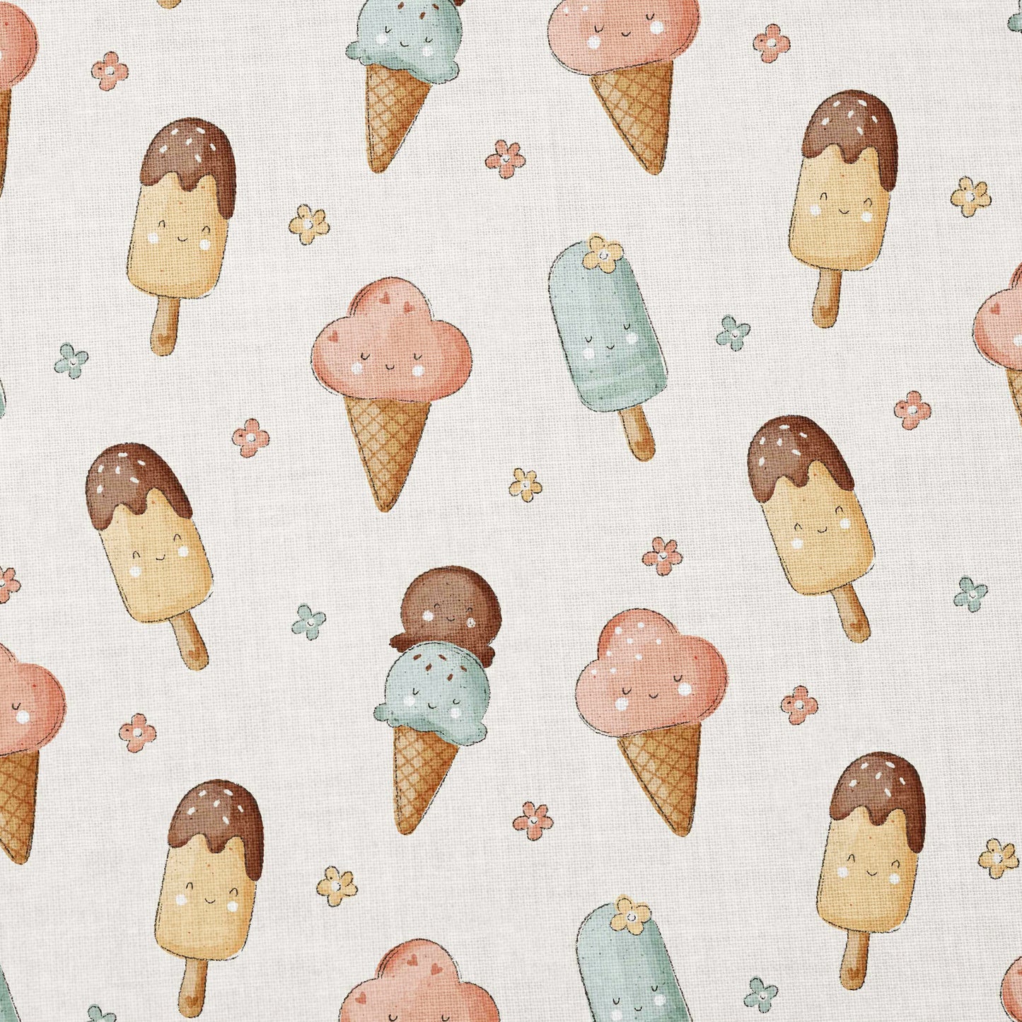 0.5m Baumwolle Happy Icecream *VORBESTELLUNG: Lieferzeit 4-6 Wochen*