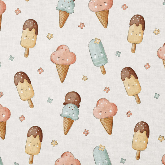 0.5m Baumwolle Happy Icecream *VORBESTELLUNG: Lieferzeit 4-6 Wochen*