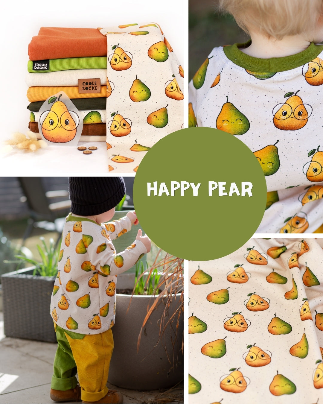 0.5m BIO French Terry Happy Pear