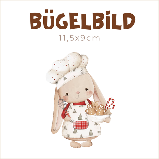 Bügelbild Hasen-Backstube | 11,5x9cm