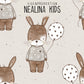 0.5m BIO French Terry Hase mit Luftballon