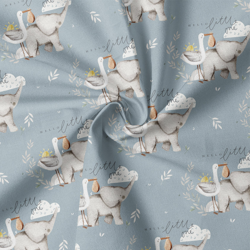 0.5m BIO French Terry Hello Little One denim *VORBESTELLUNG*