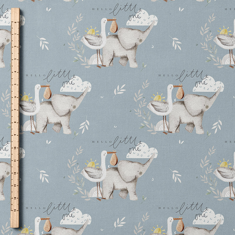 0.5m BIO French Terry Hello Little One denim *VORBESTELLUNG*
