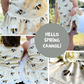 0.5m BIO French Terry Hello Spring cannoli *STOFFÜBERSICHT*