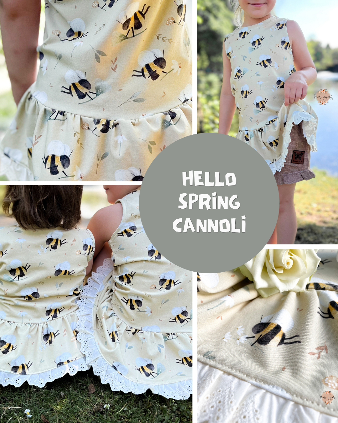 0.5m BIO French Terry Hello Spring cannoli *STOFFÜBERSICHT*