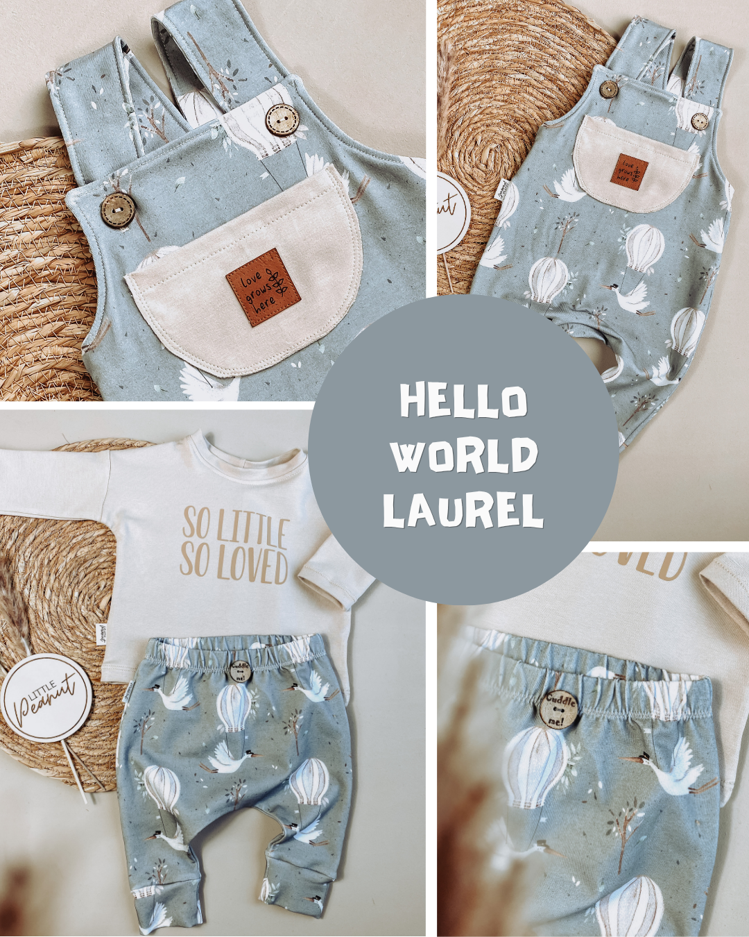 0.5m BIO French Terry Hello World Laurel