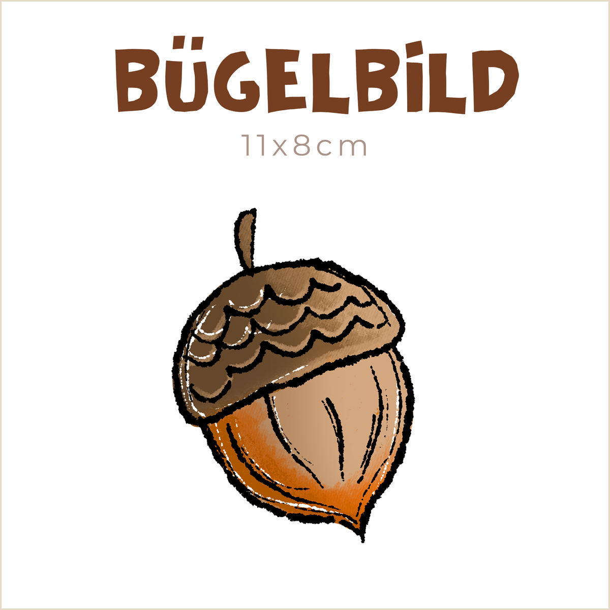 Bügelbild Herbst-Baustelle: Eichel | 11x8cm