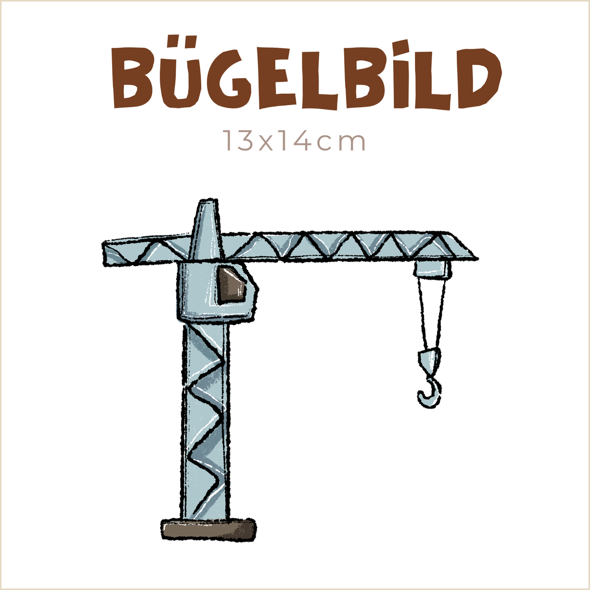 Bügelbild Herbst-Baustelle: Kran | 13x14cm